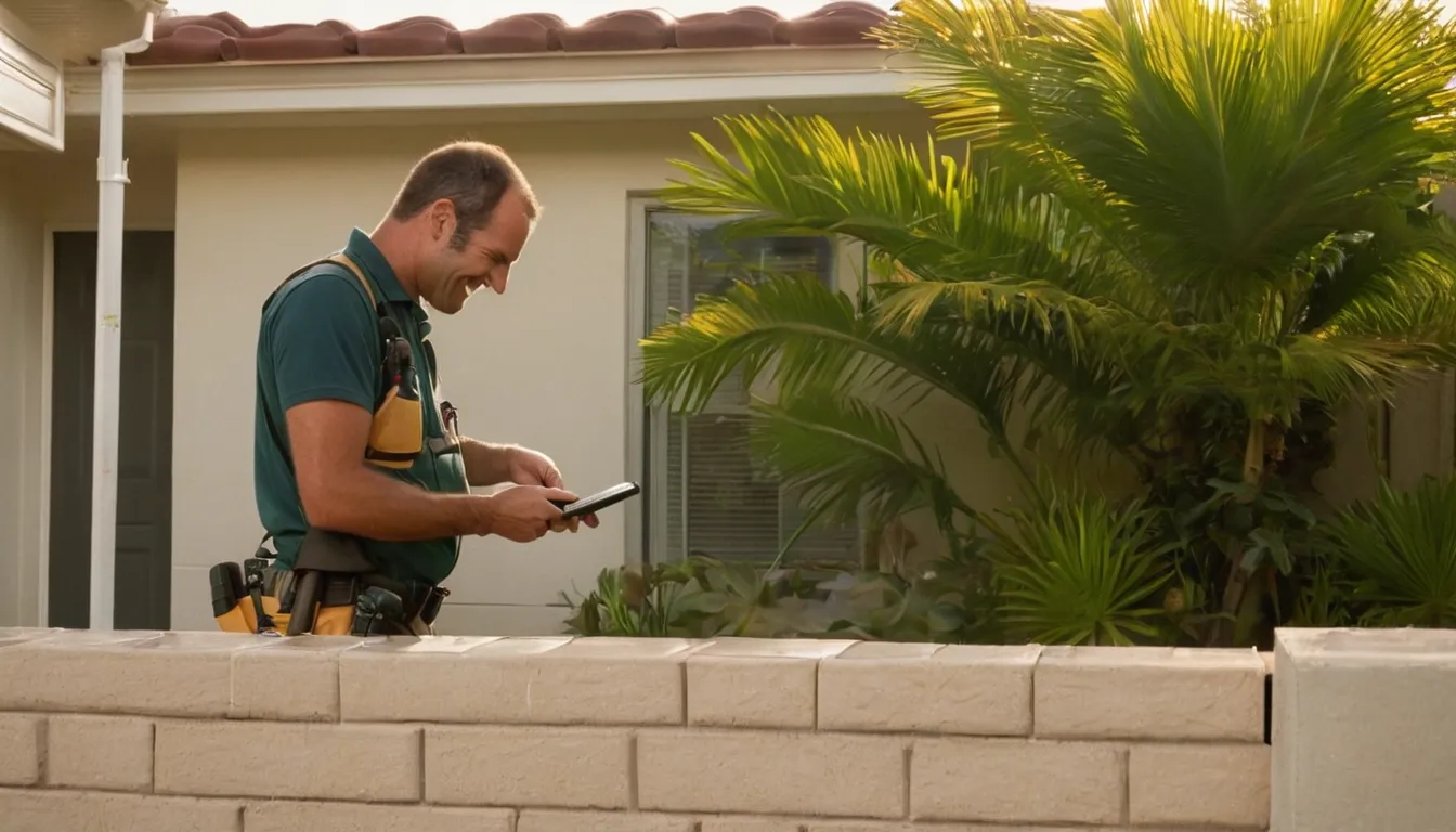 Provider inspecting a Deltona home exterior for pest activity